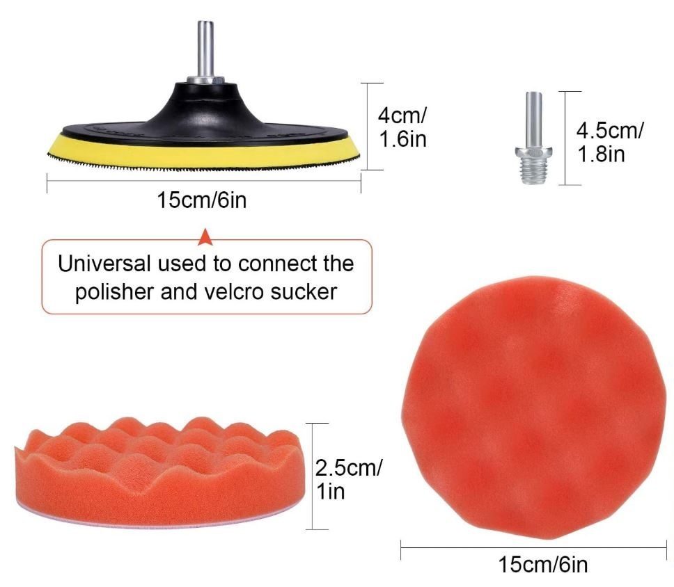 12pcs/Set Car Foam Polishing Pads Kit Buffing Polishing Waxing Foam Sponge Set Car Cleaning Pads