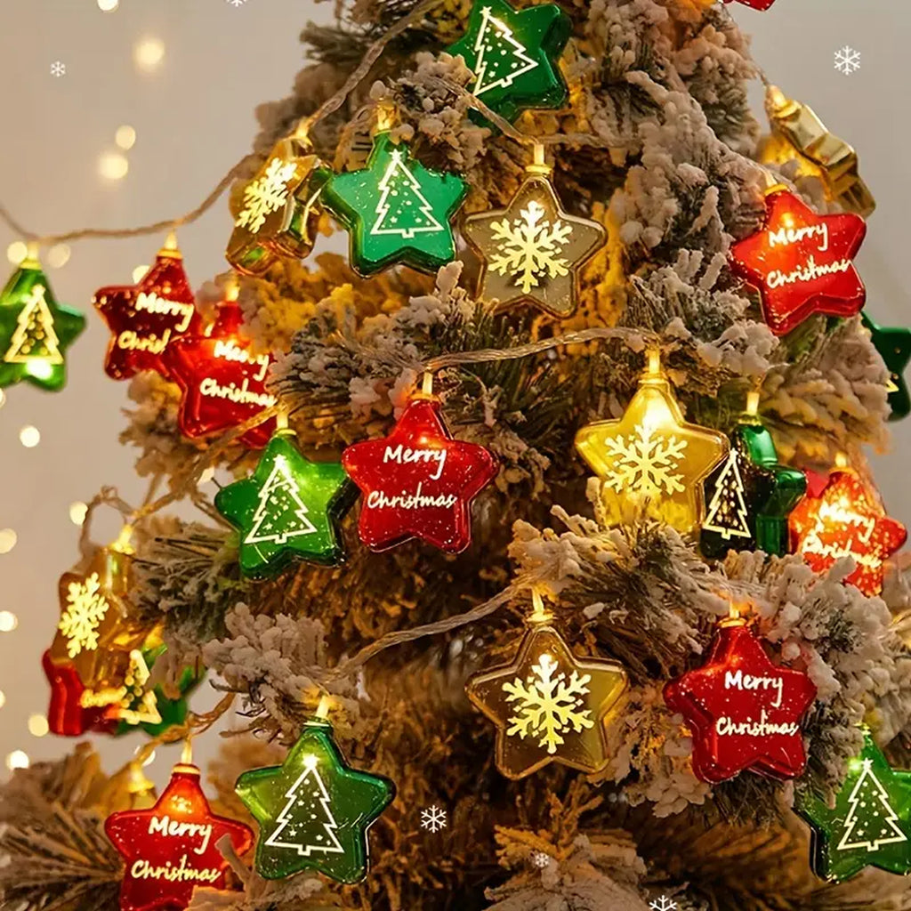 6M 40LEDs Christmas Fairy String Lights Christmas Tree Star Lights Indoor Outdoor Xmas Decorations
