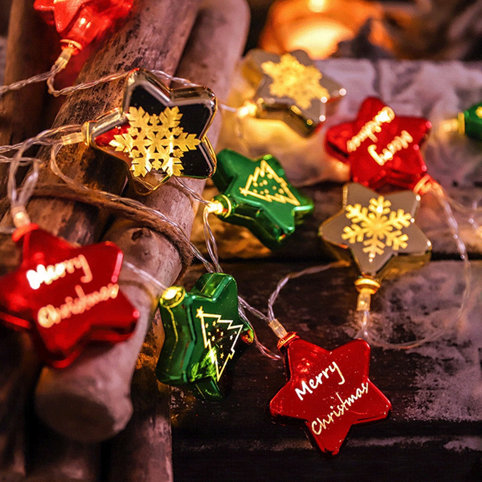6M 40LEDs Christmas Fairy String Lights Christmas Tree Star Lights Indoor Outdoor Xmas Decorations