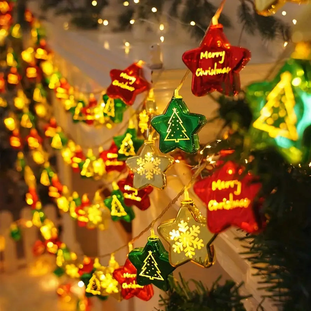 6M 40LEDs Christmas Fairy String Lights Christmas Tree Star Lights Indoor Outdoor Xmas Decorations