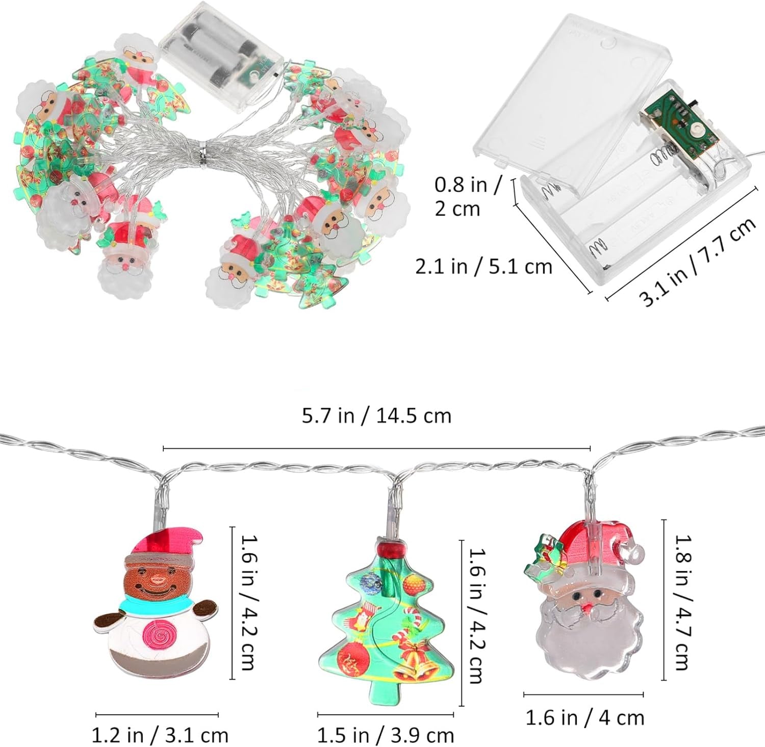 6M 40LEDs Christmas Fairy String Lights Christmas Tree Santa Lights Indoor Outdoor Xmas Decorations