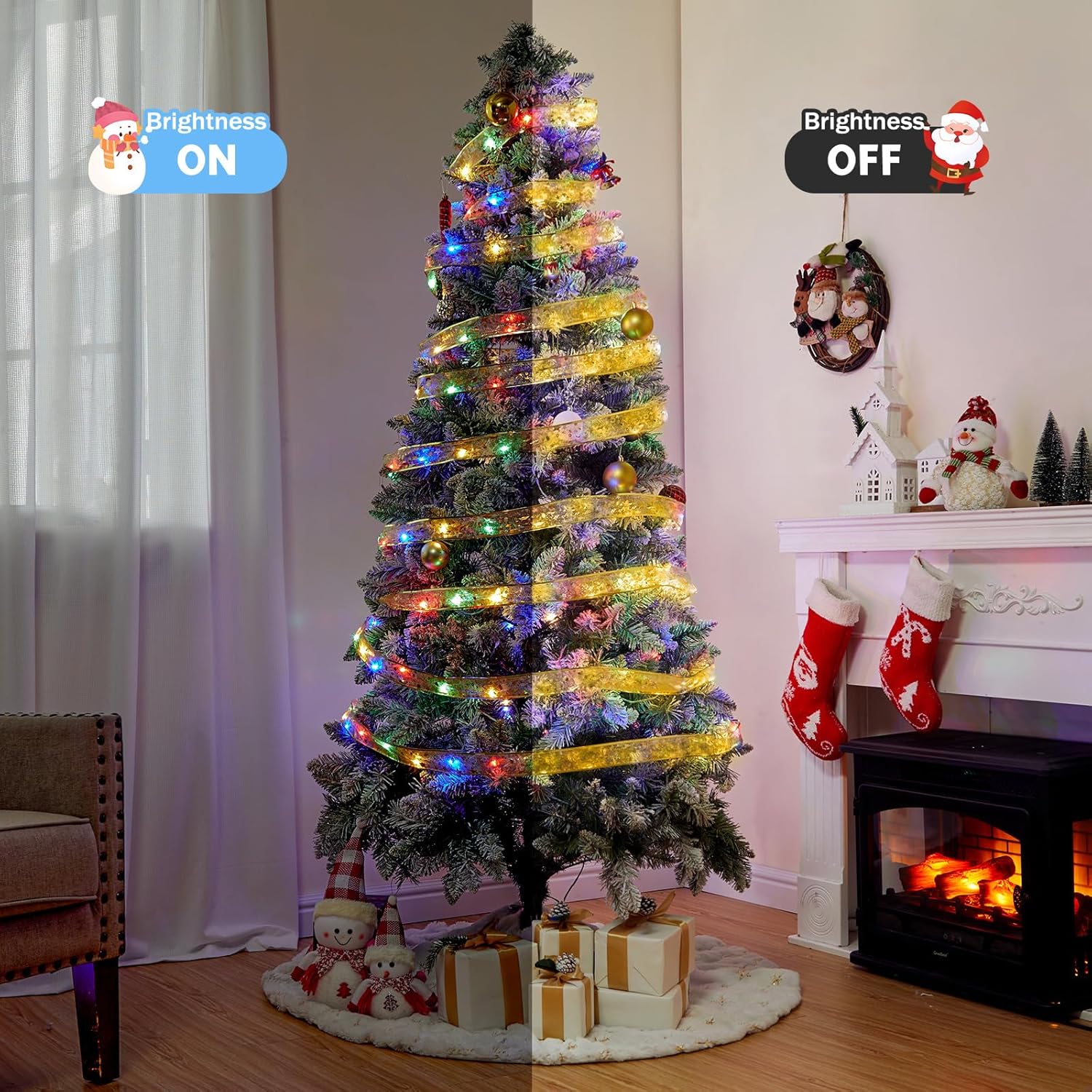 5M LED Christmas Tree Ribbon Bow Xmas Light