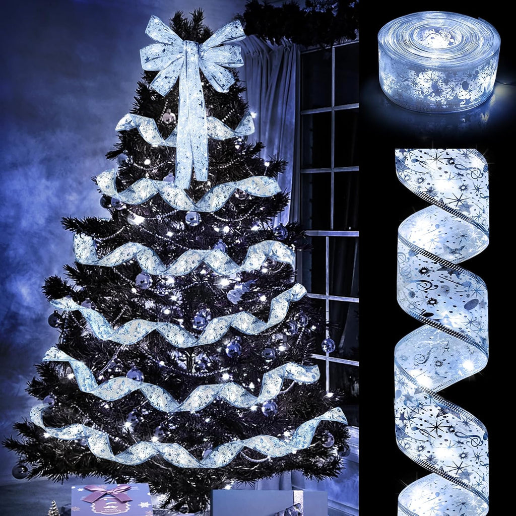 5M LED Christmas Tree Ribbon Bow Xmas Light