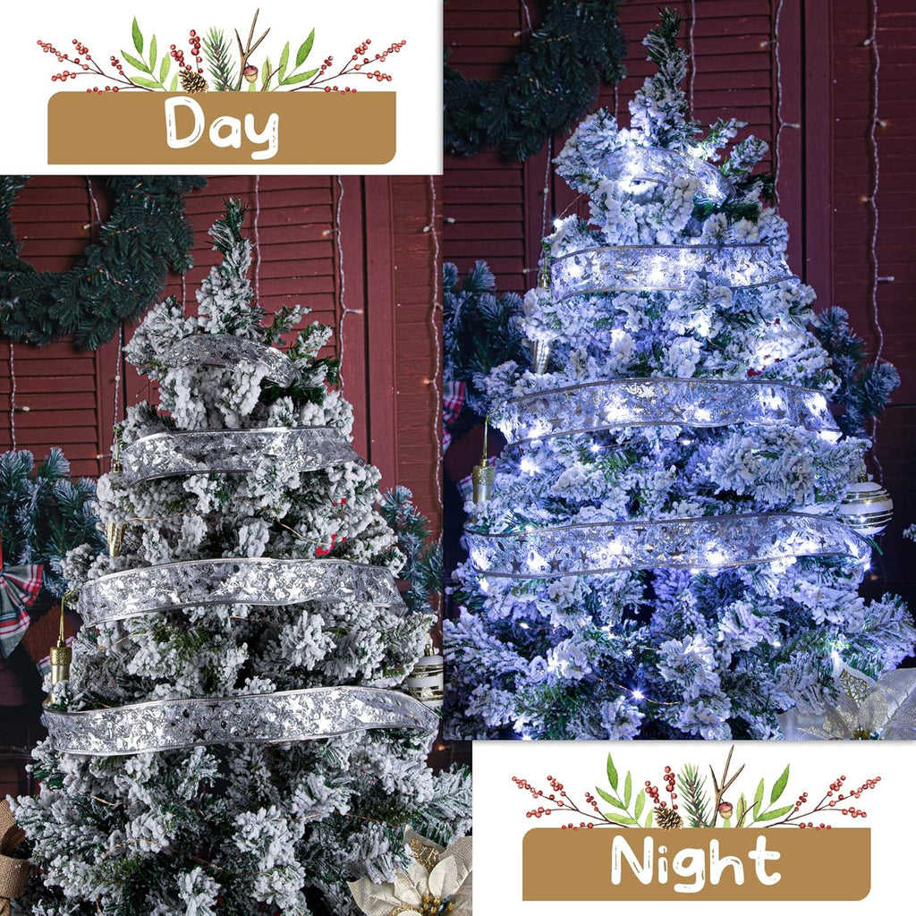 5M LED Christmas Tree Ribbon Bow Xmas Light
