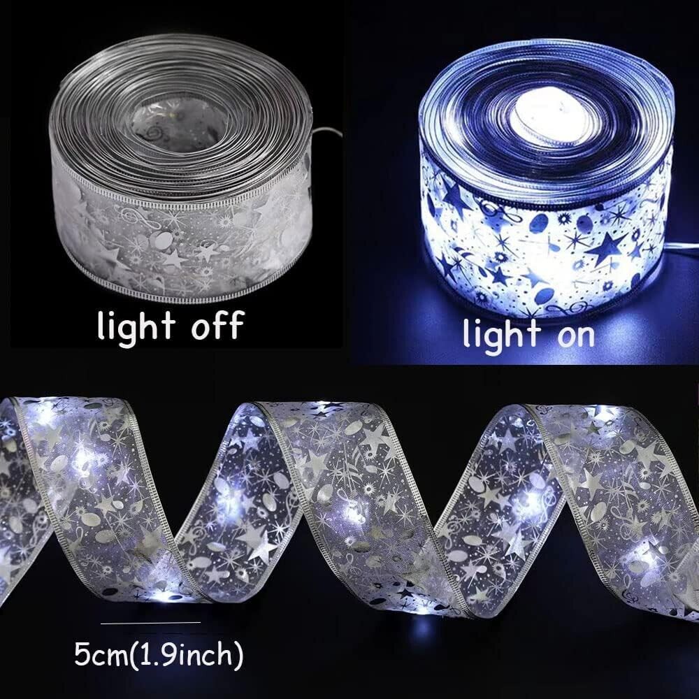 5M LED Christmas Tree Ribbon Bow Xmas Light