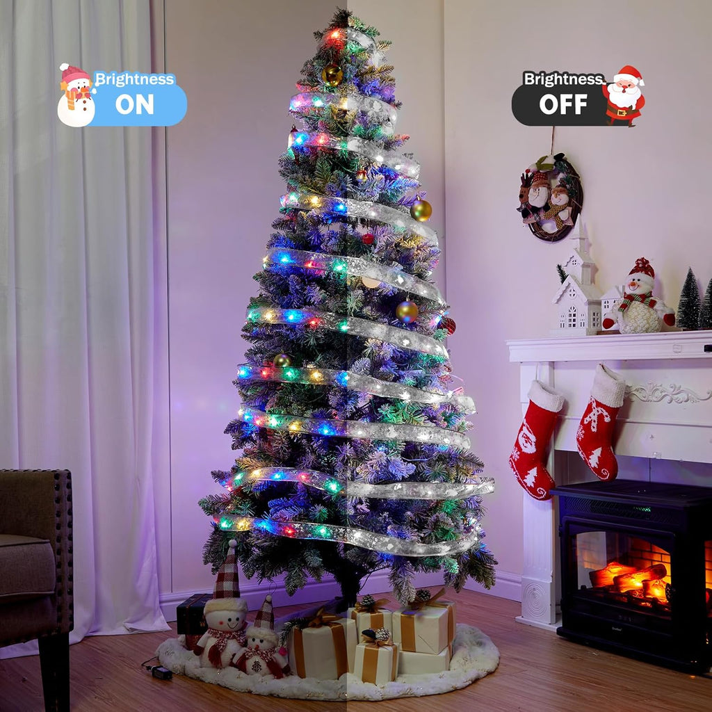 5M LED Christmas Tree Ribbon Bow Xmas Light