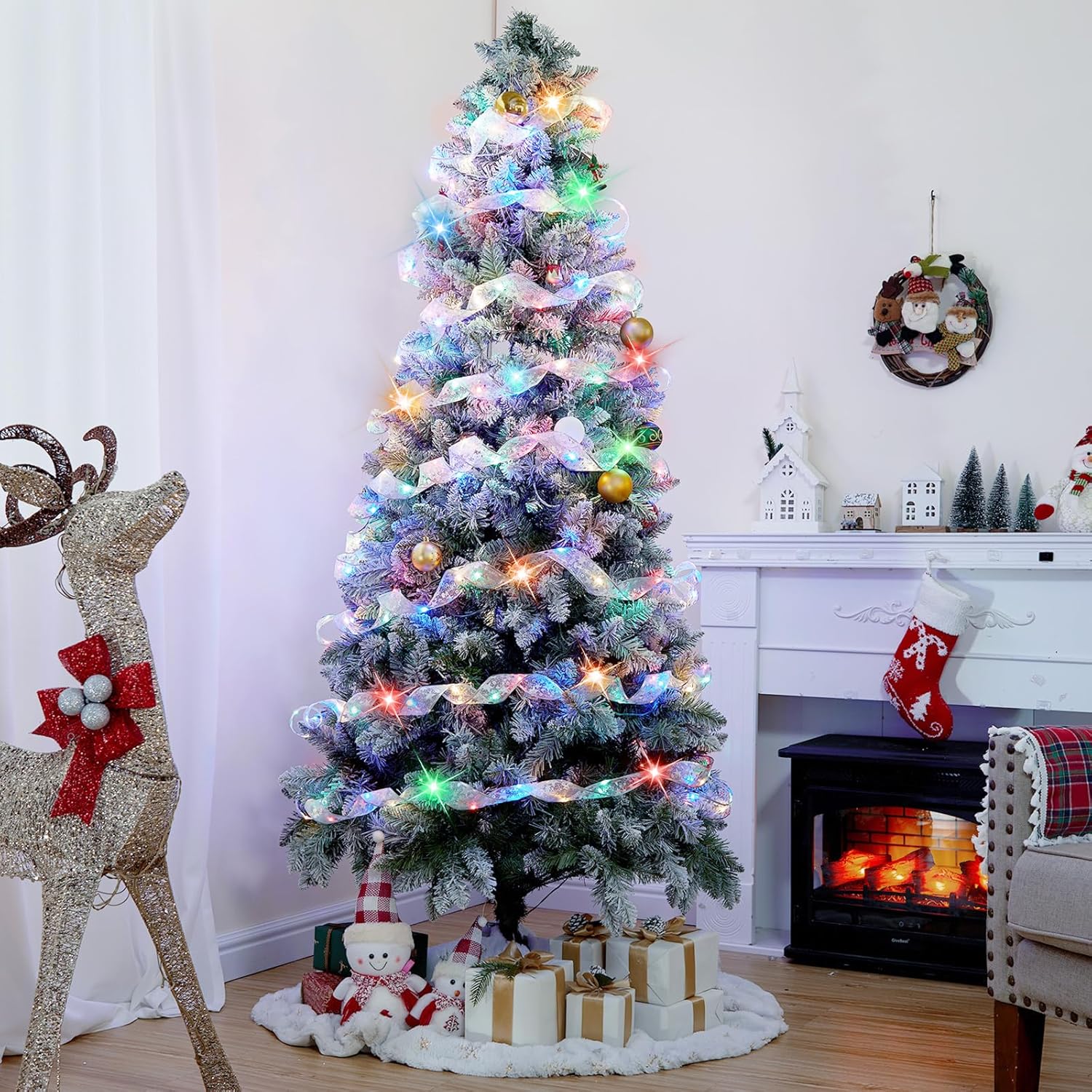 5M LED Christmas Tree Ribbon Bow Xmas Light