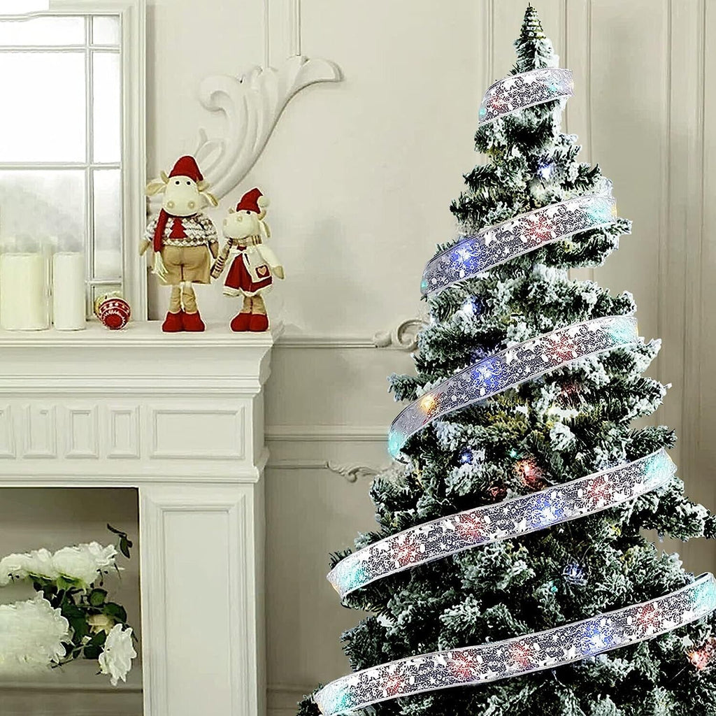 5M LED Christmas Tree Ribbon Bow Xmas Light