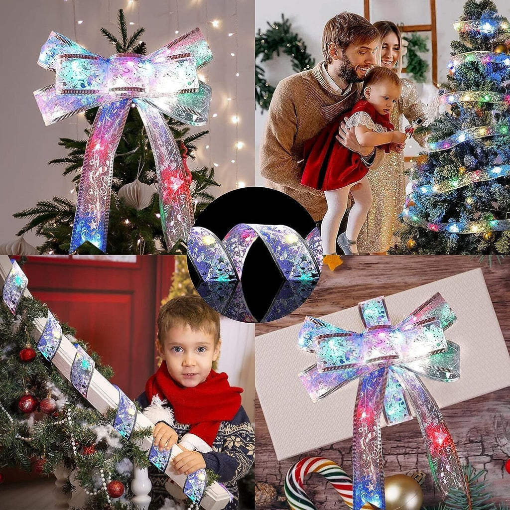 5M LED Christmas Tree Ribbon Bow Xmas Light
