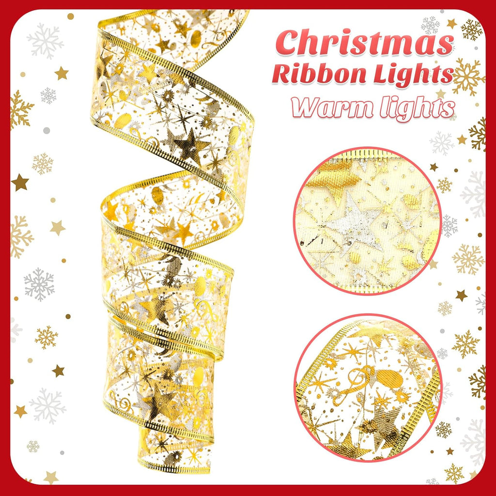 5M LED Christmas Tree Ribbon Bow Xmas Light