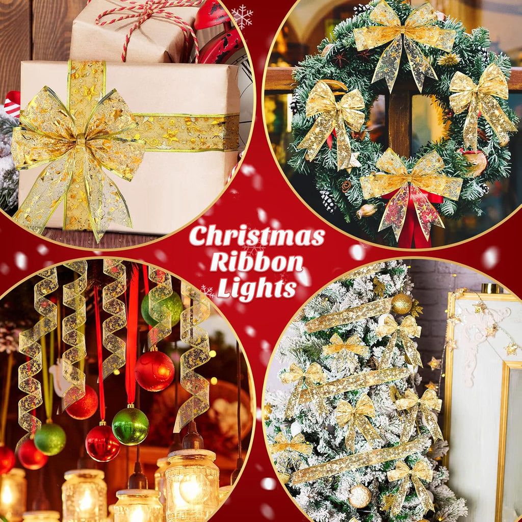 5M LED Christmas Tree Ribbon Bow Xmas Light