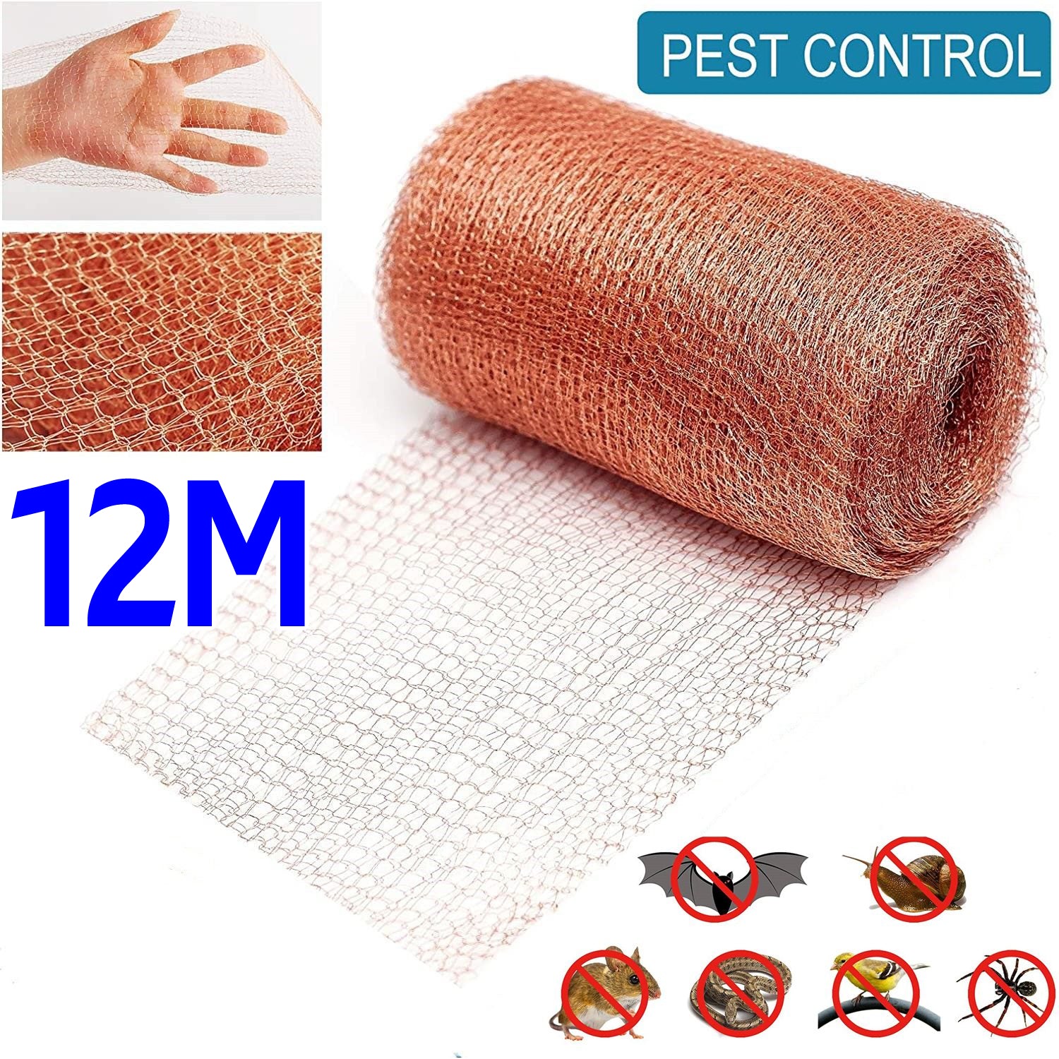 12m Fine Wire Mesh Roll Pure Copper Mesh Rodent Pest Control
