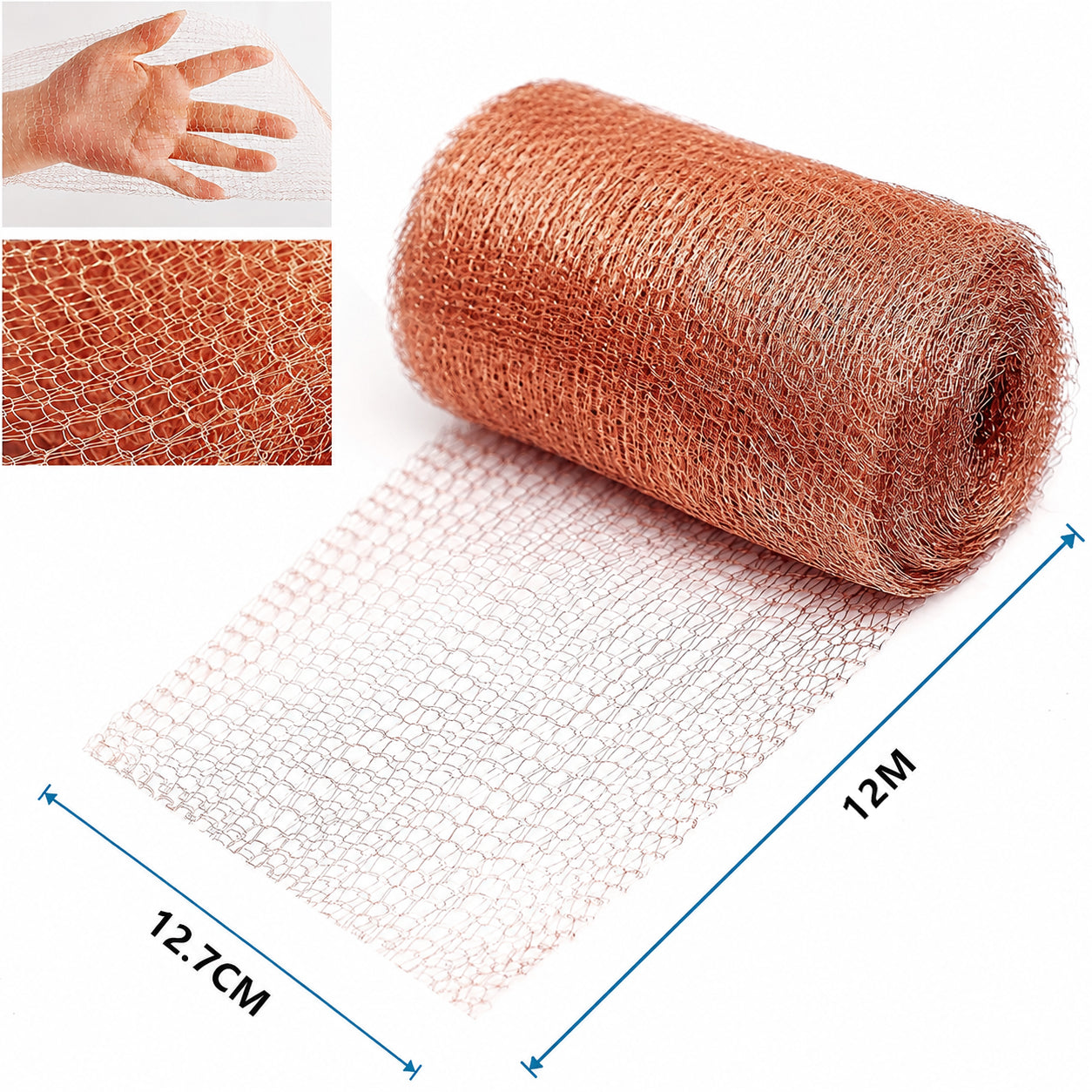 12m Fine Wire Mesh Roll Pure Copper Mesh Rodent Pest Control