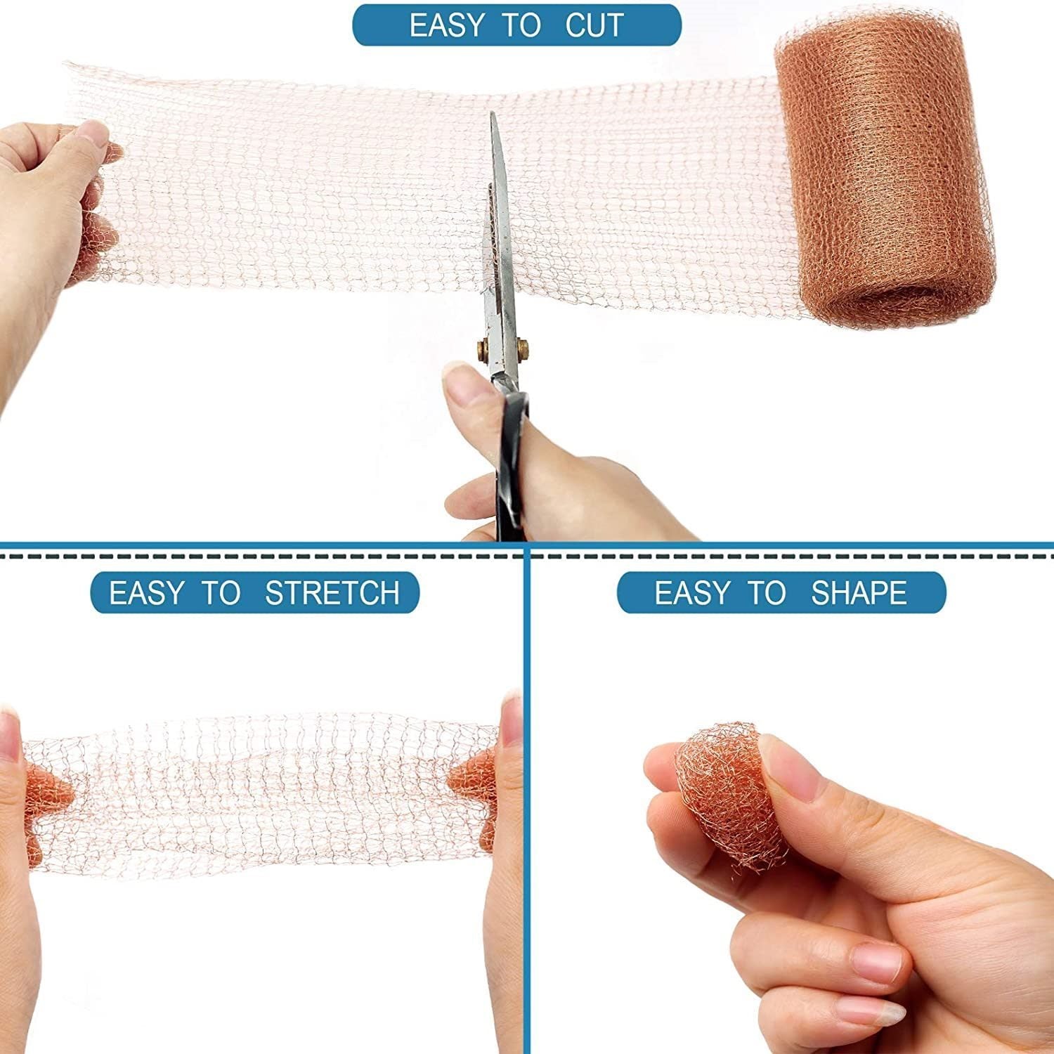 12m Fine Wire Mesh Roll Pure Copper Mesh Rodent Pest Control