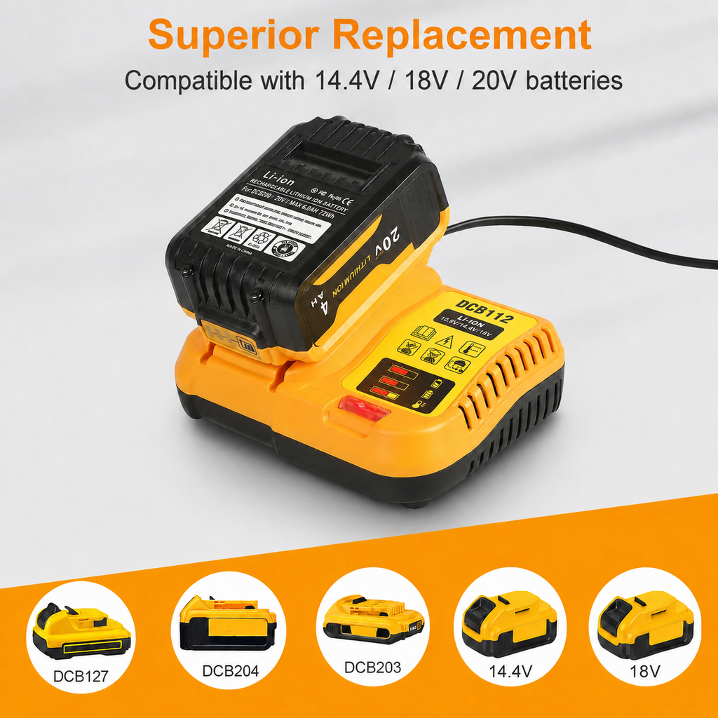 Battery Charger for Dewalt Dcb112 12V - 20V Replacement
