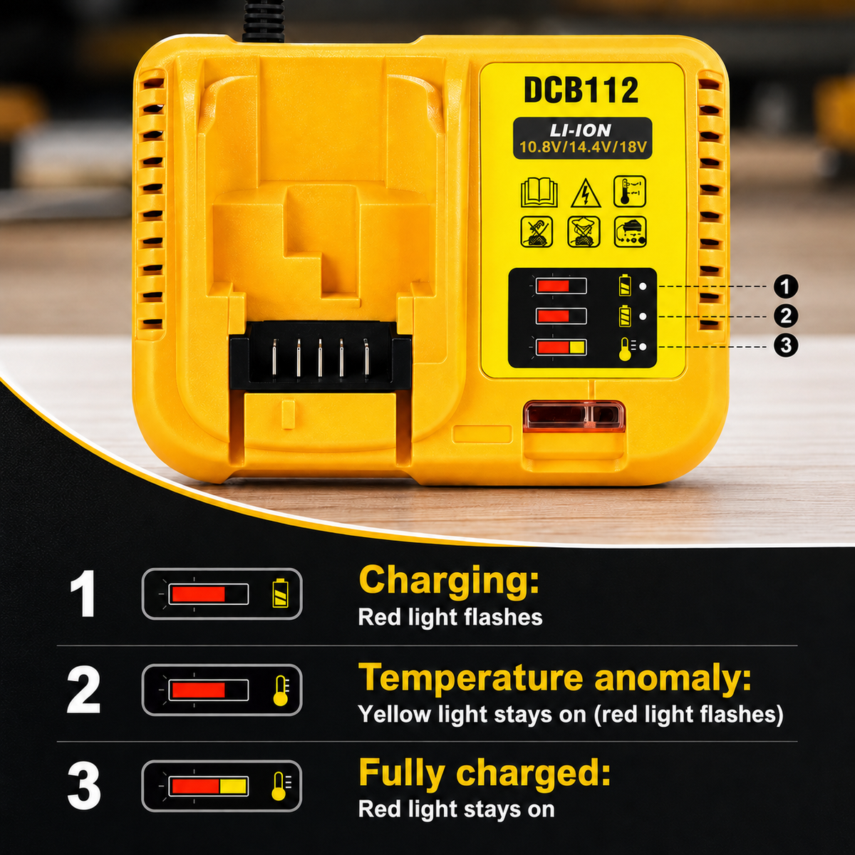 Battery Charger for Dewalt Dcb112 12V - 20V Replacement
