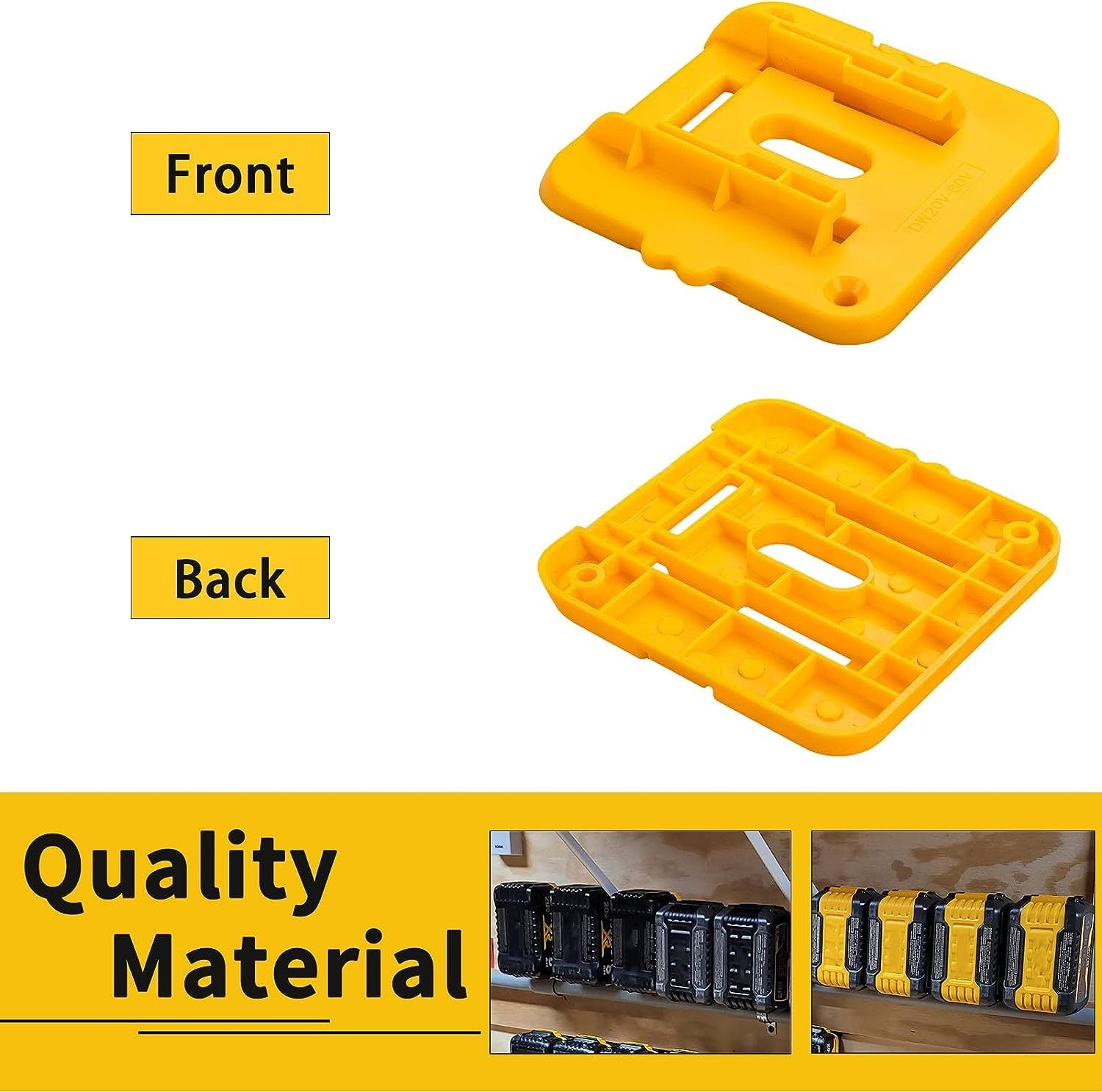 6 Pack Battery Holder Wall Mount Storage Rack for DeWalt 20V Batteries