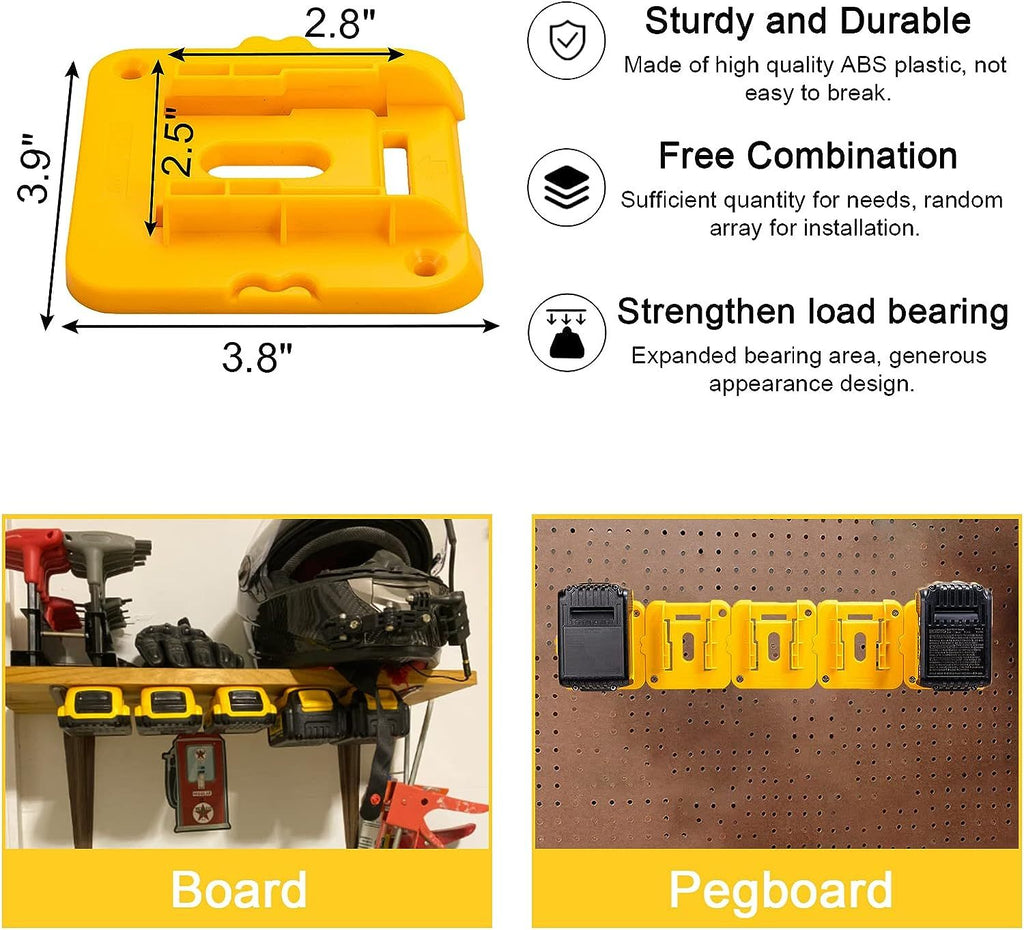 6 Pack Battery Holder Wall Mount Storage Rack for DeWalt 20V Batteries