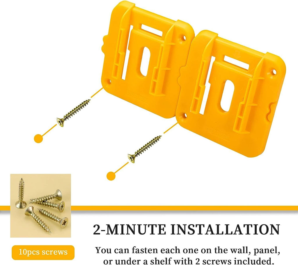 6 Pack Battery Holder Wall Mount Storage Rack for DeWalt 20V Batteries