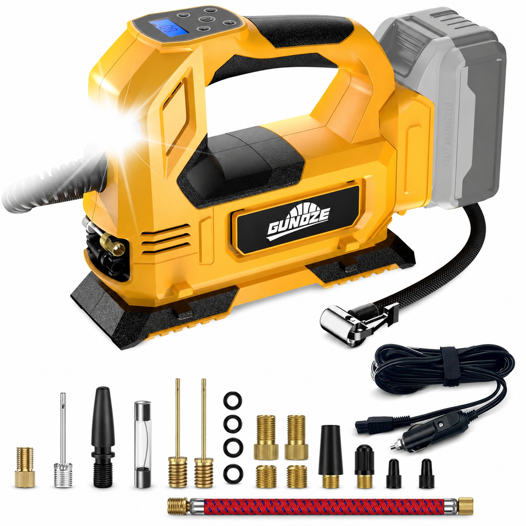 Cordless Tyre Inflator Air Compressor Compatible with DeWalt 20V Battery