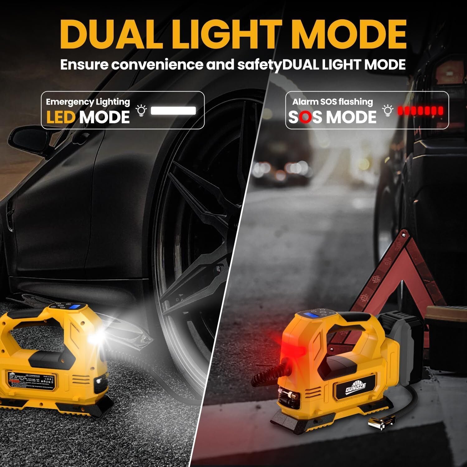 Cordless Tyre Inflator Air Compressor Compatible with DeWalt 20V Battery