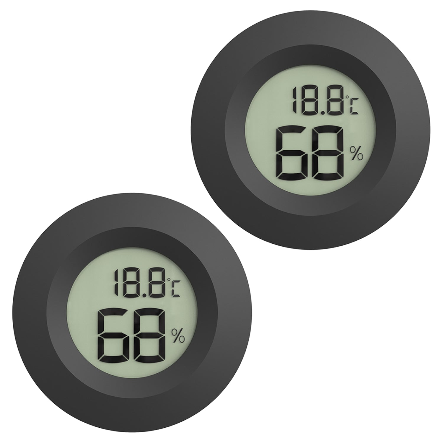 2 Pack Mini Digital Hygrometer Thermometer Temperature Humidity Monitor LCD Humidity Meter Indoor