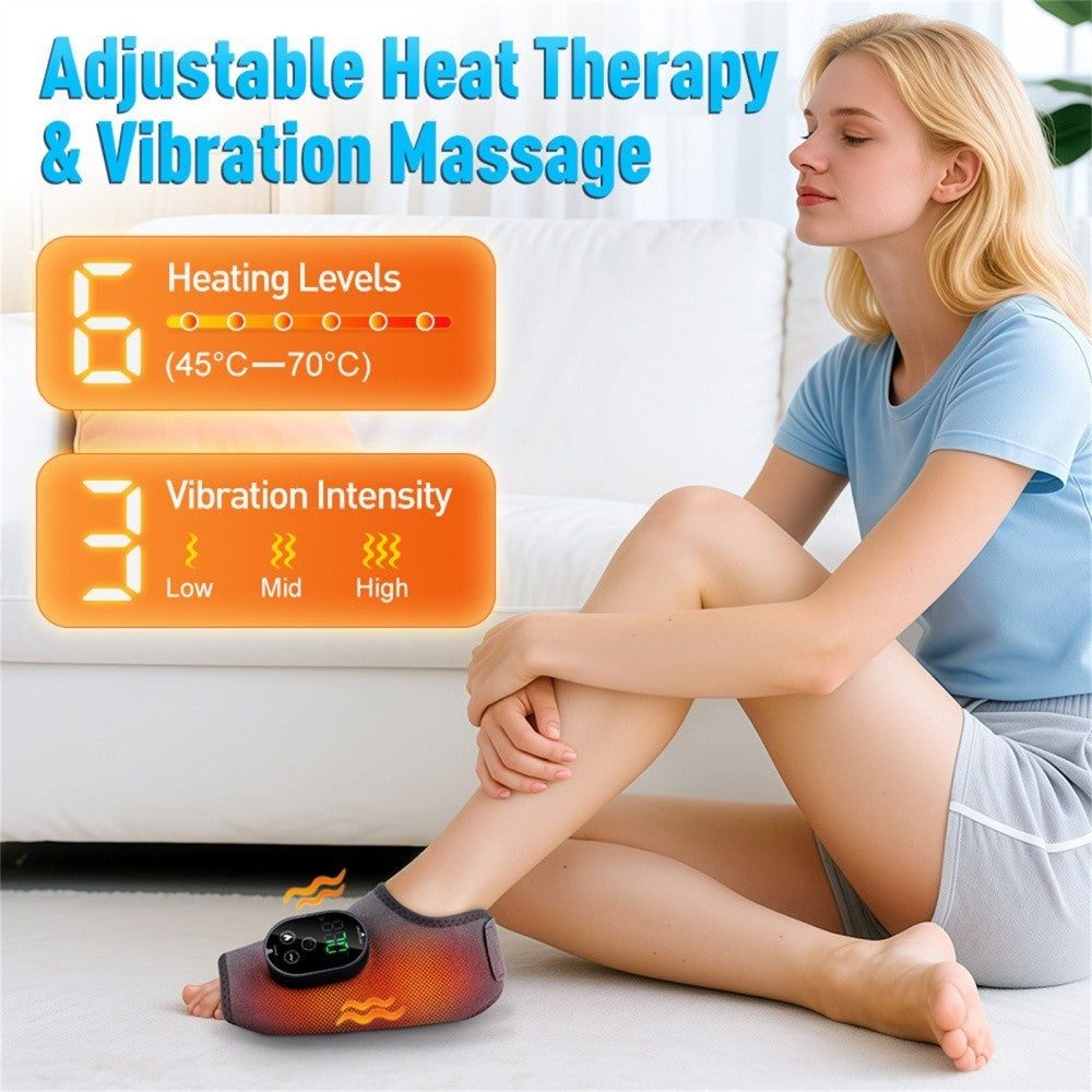 Electric Foot Ankle Vibration Massager Joint Pain Relief Infrared Hot Compress Rechargeable