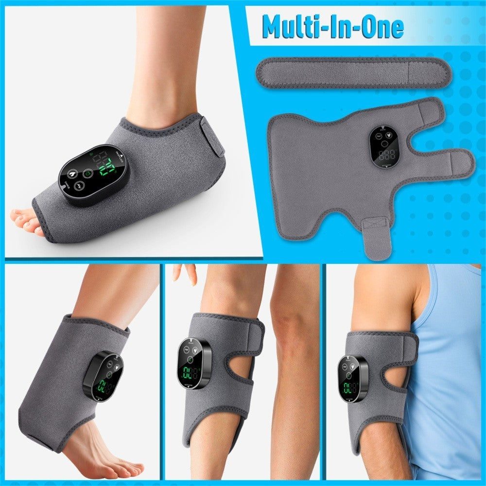 Electric Foot Ankle Vibration Massager Joint Pain Relief Infrared Hot Compress Rechargeable