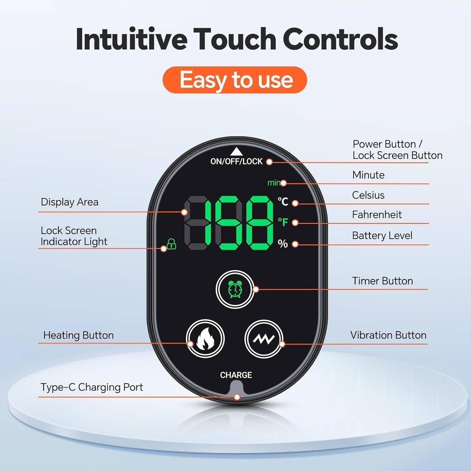 Electric Foot Ankle Vibration Massager Joint Pain Relief Infrared Hot Compress Rechargeable