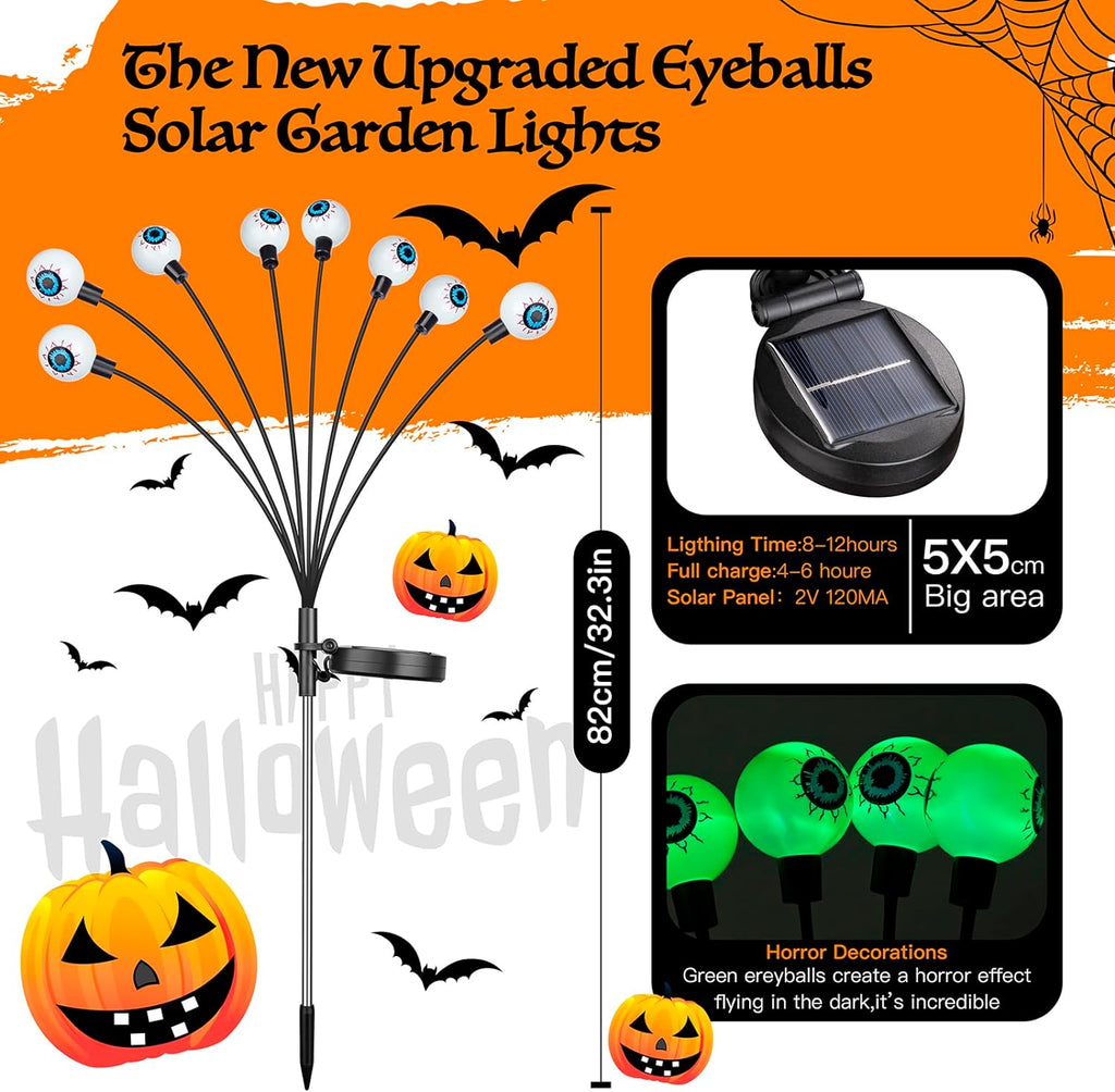 Scary Eyeball Solar Outdoor Garden Lights 8 Head
