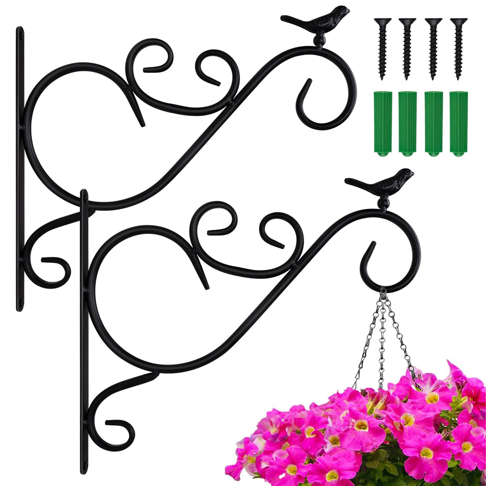2Pcs Iron Plant Hooks Duty Plant Hooks for Wall Plant Hangers Outdoor for Outside