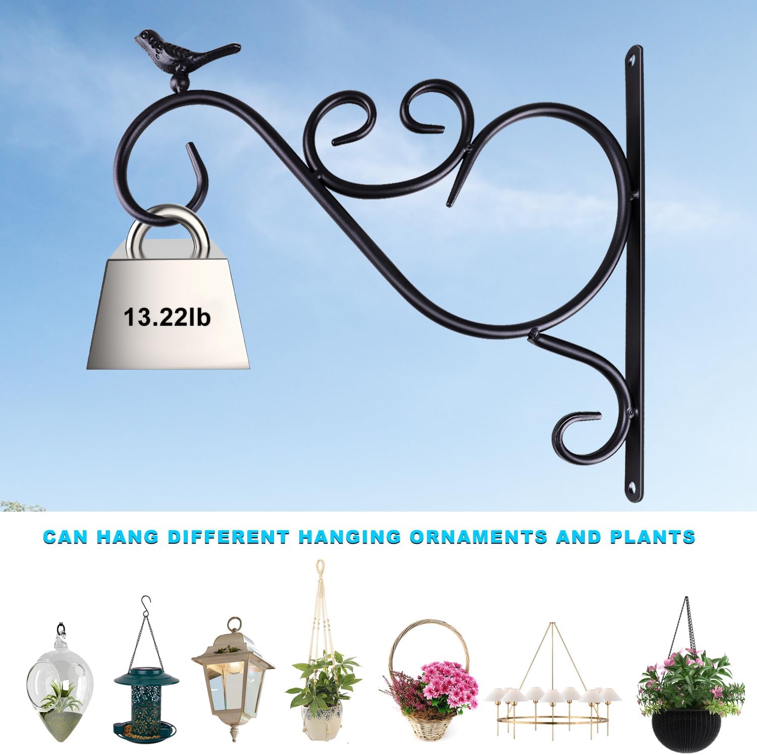 2Pcs Iron Plant Hooks Duty Plant Hooks for Wall Plant Hangers Outdoor for Outside