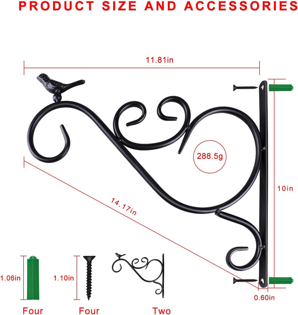 2Pcs Iron Plant Hooks Duty Plant Hooks for Wall Plant Hangers Outdoor for Outside