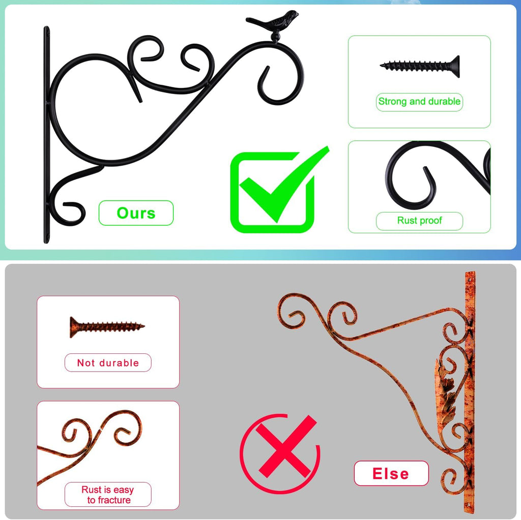 2Pcs Iron Plant Hooks Duty Plant Hooks for Wall Plant Hangers Outdoor for Outside