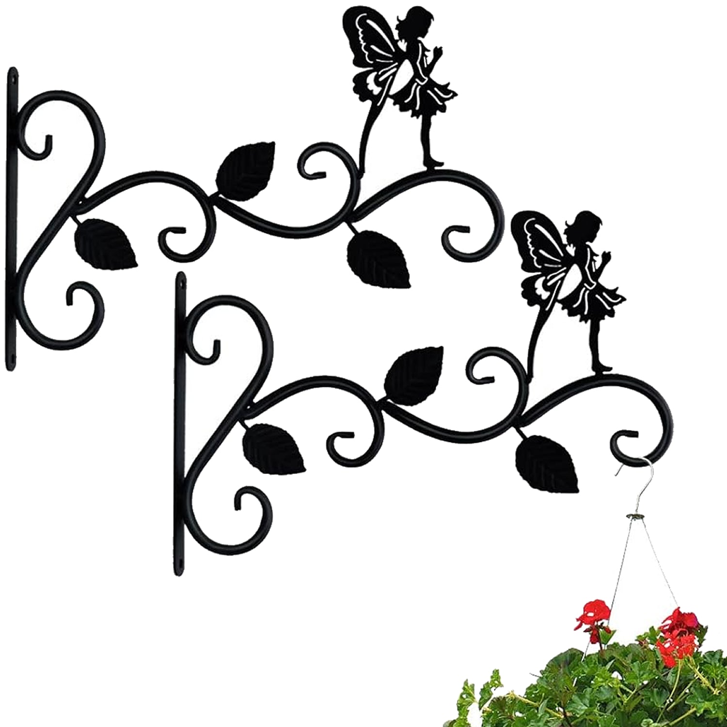 Hanging Plant Bracket Planter Outdoor Hook-Three Leaf Quiet Fairy Style