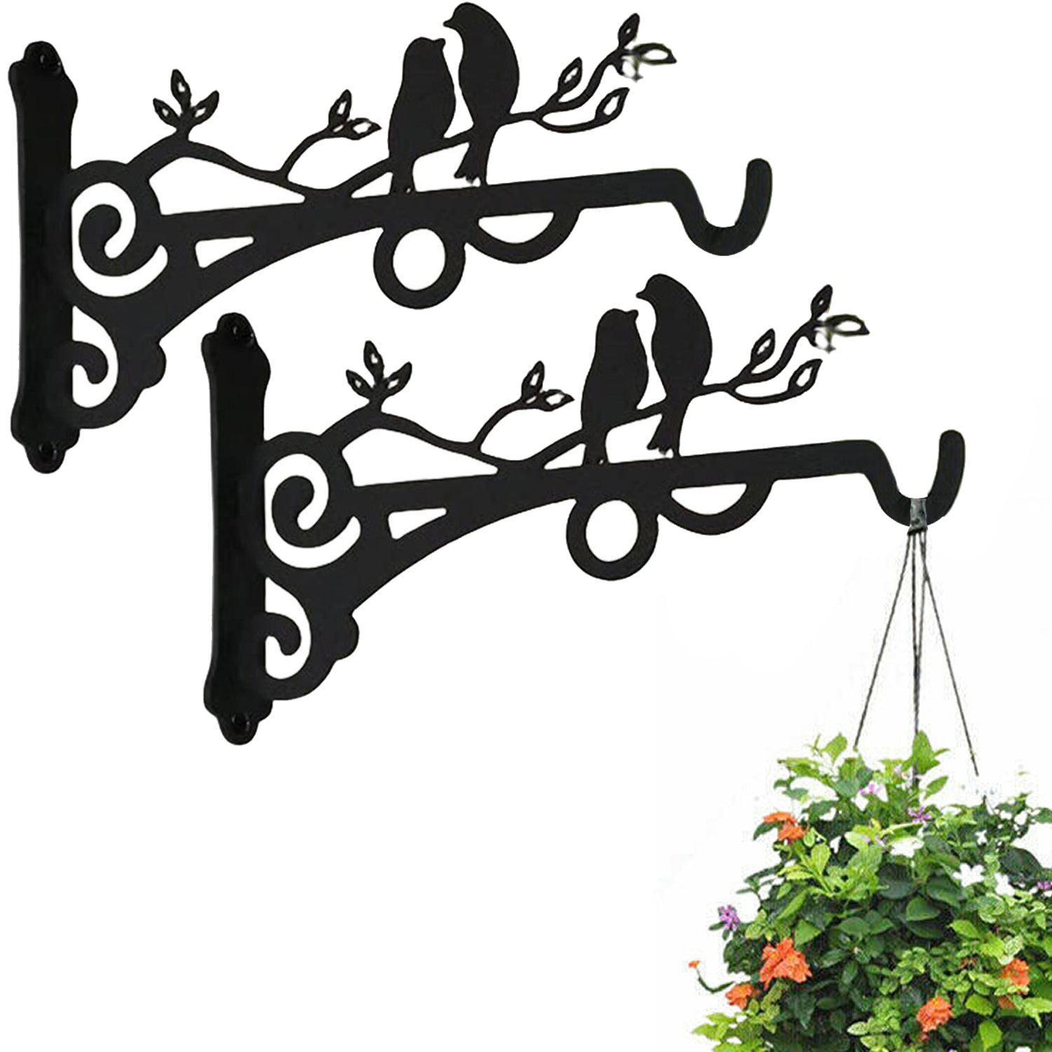 2 Pcs Wall Mounted Plant Hanger Heavy Duty Outdoor Balcony Hanging Basket