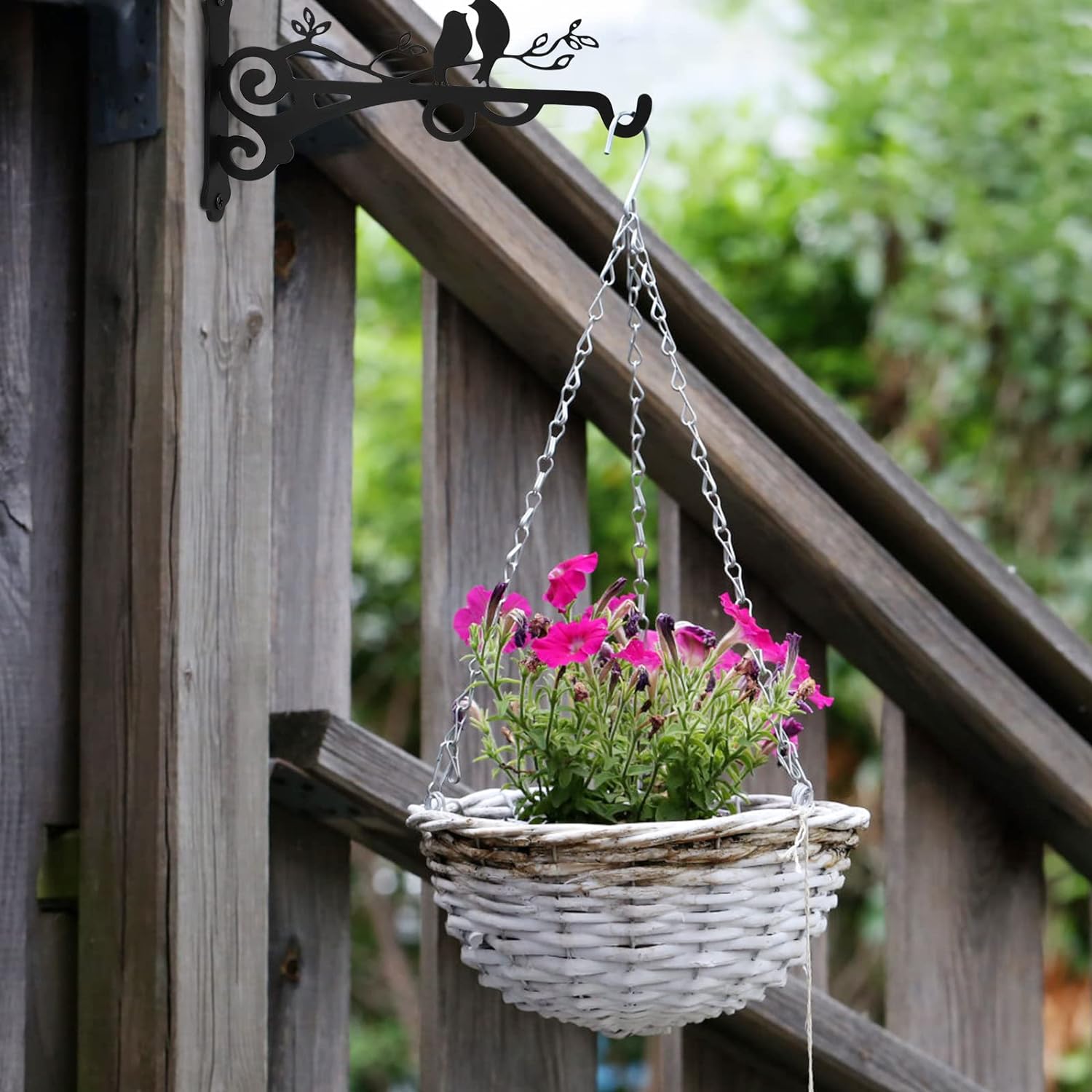 2 Pcs Wall Mounted Plant Hanger Heavy Duty Outdoor Balcony Hanging Basket
