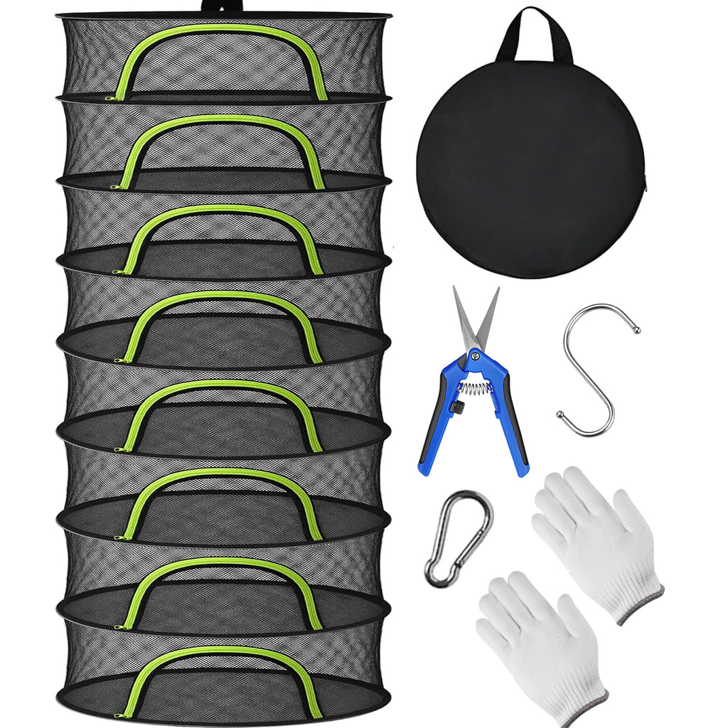 Herb Drying Rack Net 8 Layer Dryer Mesh Hanging Dryer Rack Zipper Dry Rack