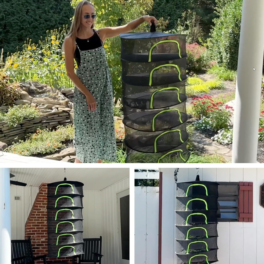 Herb Drying Rack Net 8 Layer Dryer Mesh Hanging Dryer Rack Zipper Dry Rack