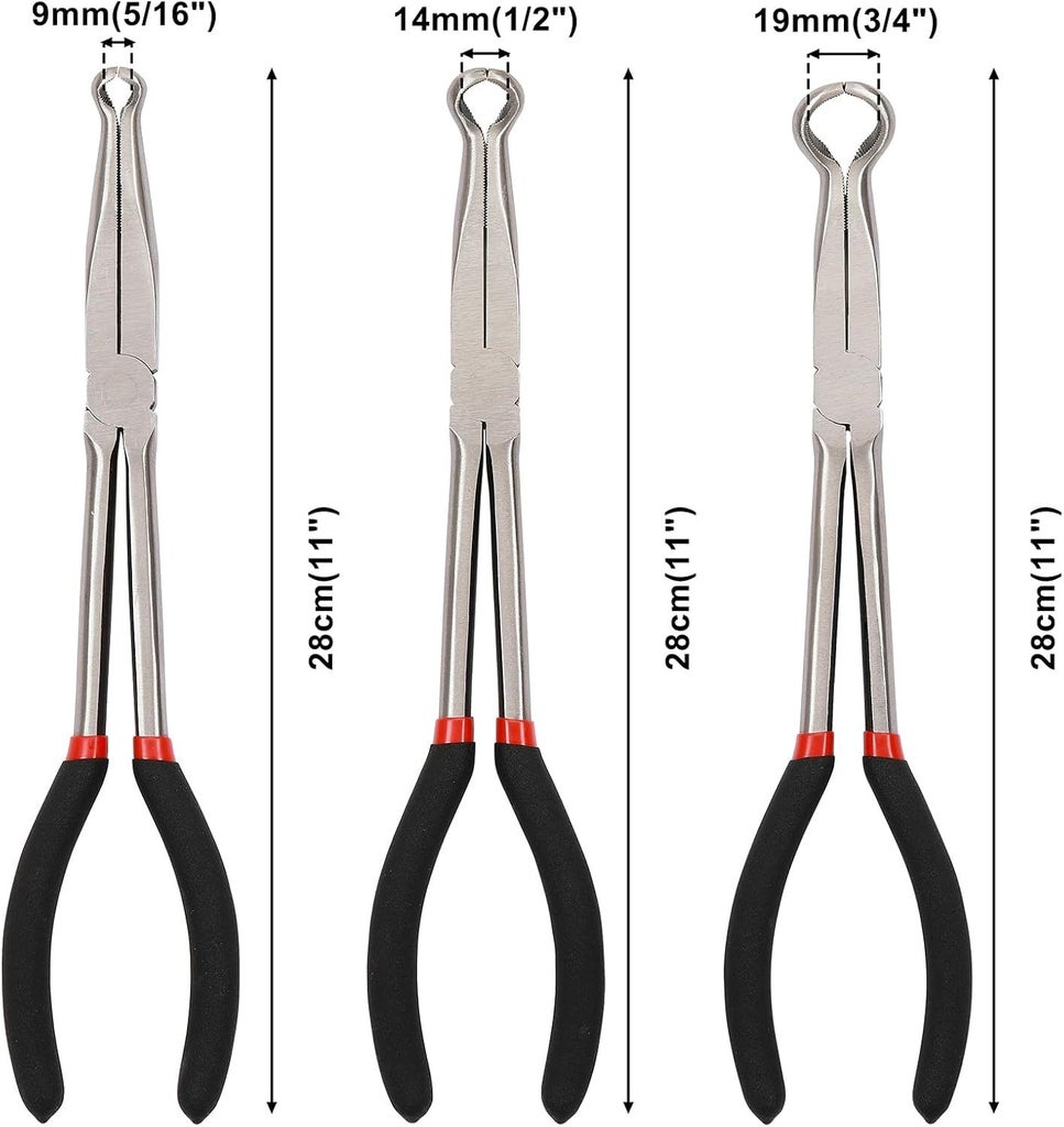Hose Grip Pliers 3PCS Long Reach Spark Plug Boot Removal Tool