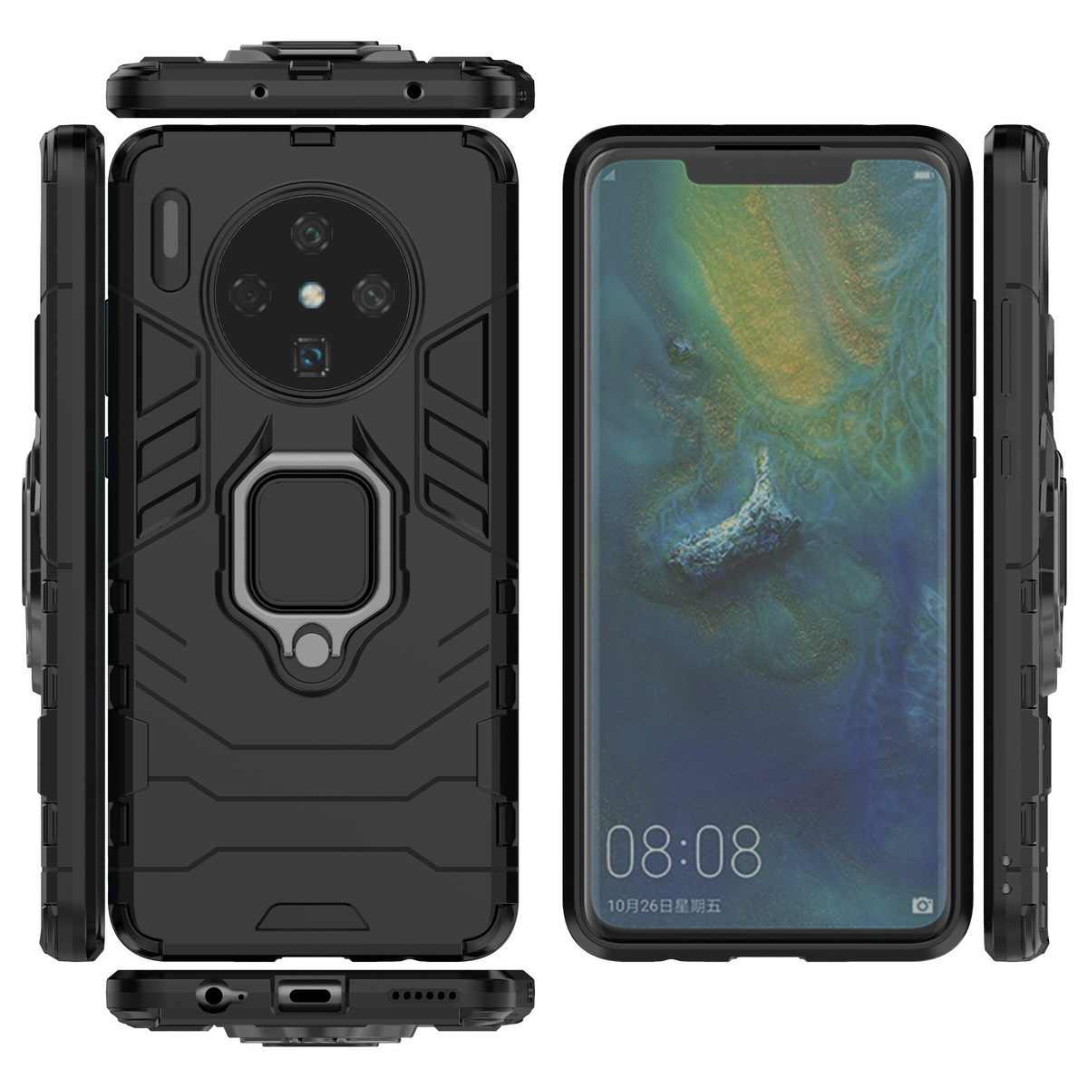 Huawei Mate 30 Rugged Tough Case Shockproof Hybrid Cover BLACK