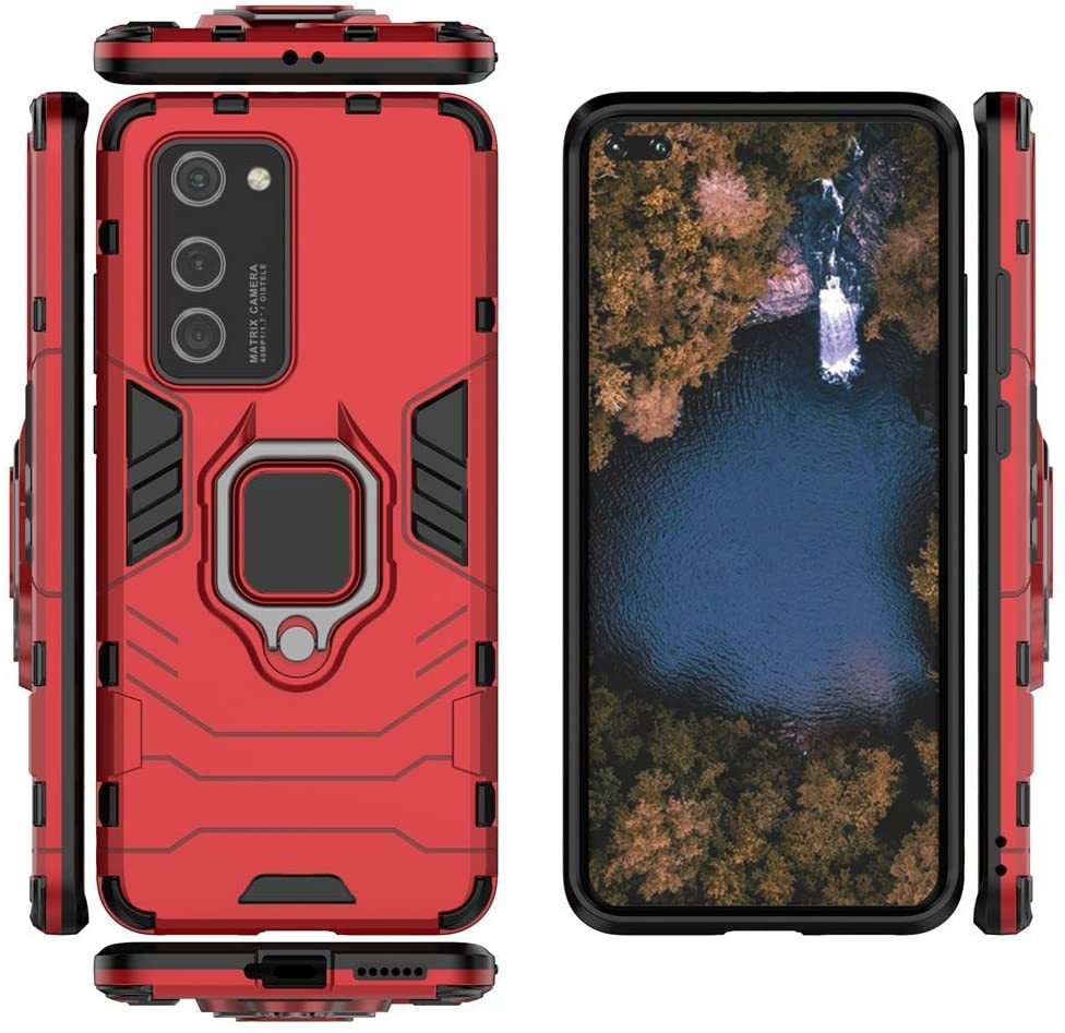 Huawei P40 Pro Rugged Tough Case Shockproof Hybrid Cover RED