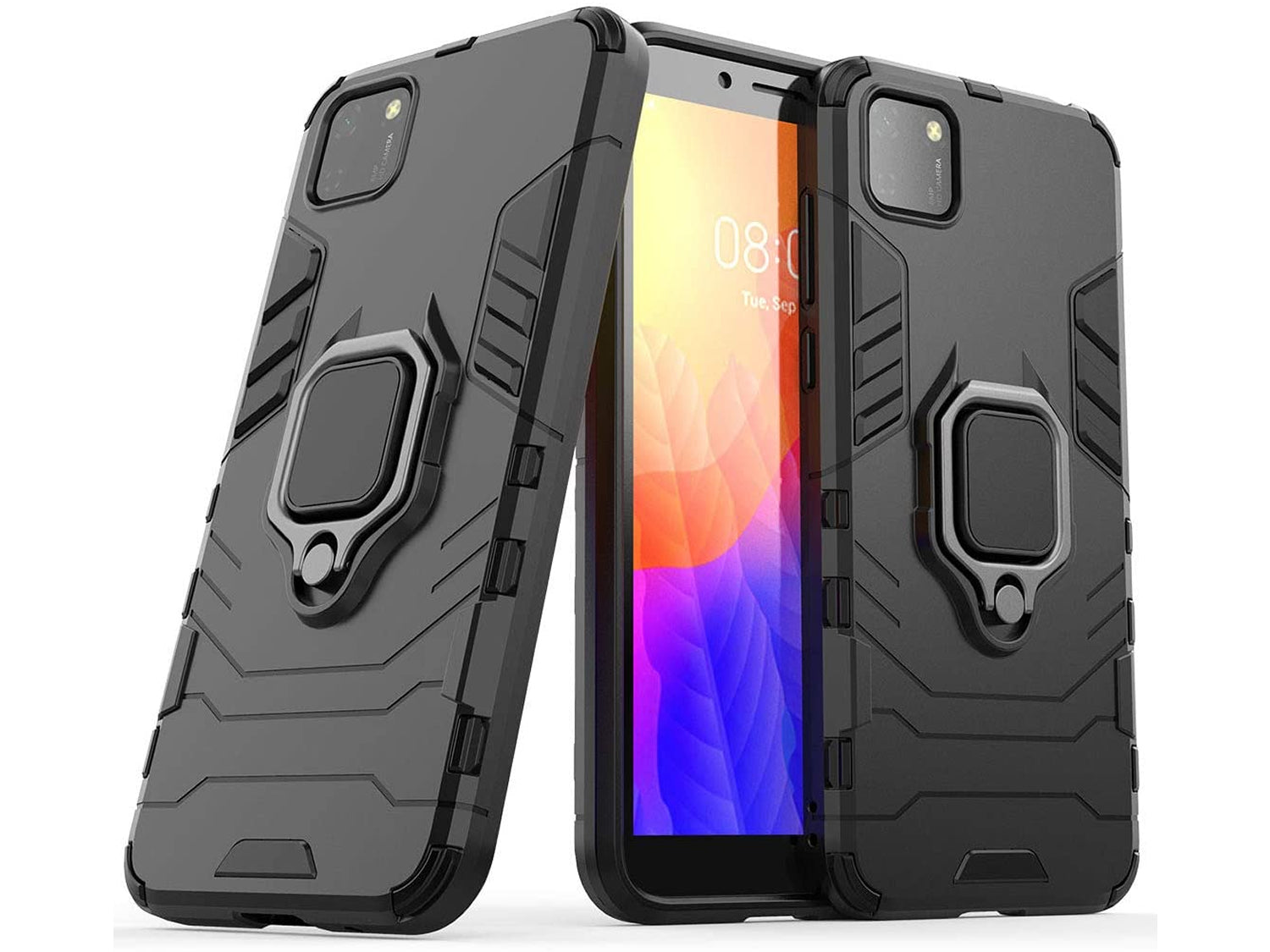 Huawei Y5P Rugged Tough Case Shockproof Hybrid Cover BLACK