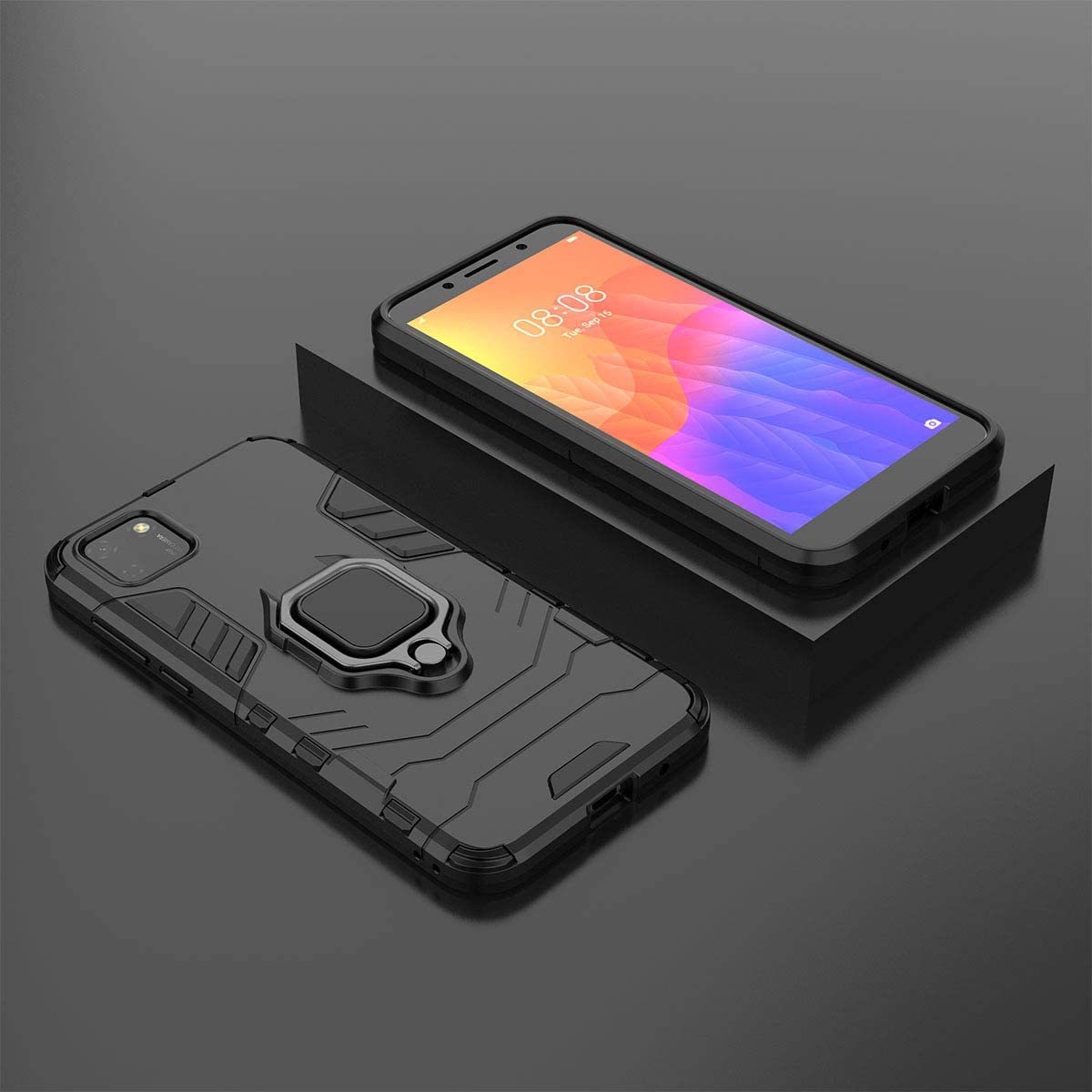 Huawei Y5P Rugged Tough Case Shockproof Hybrid Cover BLACK