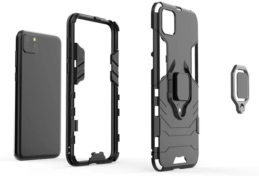 Huawei Y5P Rugged Tough Case Shockproof Hybrid Cover BLACK