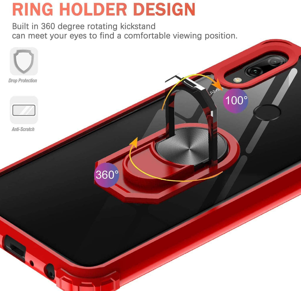 Huawei Y6s Rugged Tough Case Shockproof Hybrid Cover RED
