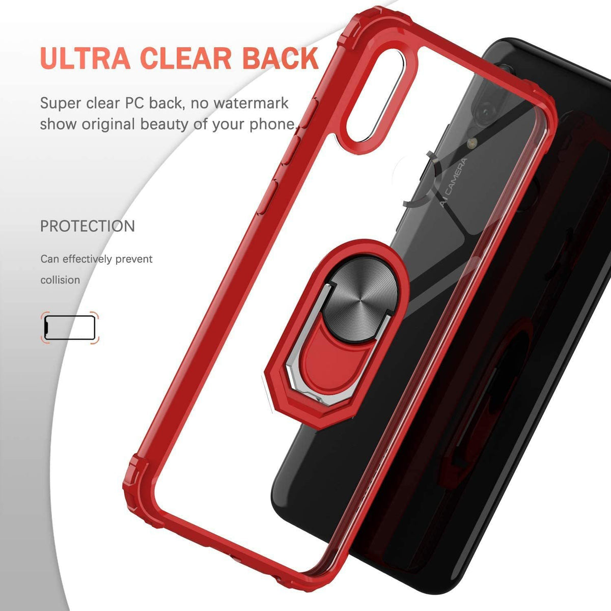 Huawei Y6s Rugged Tough Case Shockproof Hybrid Cover RED