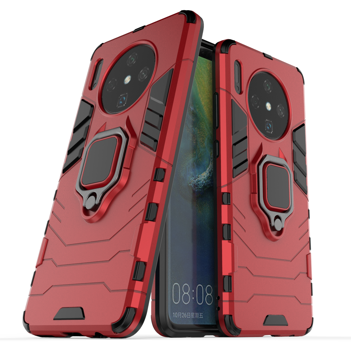 Huawei Mate 30 Rugged Tough Case Shockproof Hybrid Cover RED
