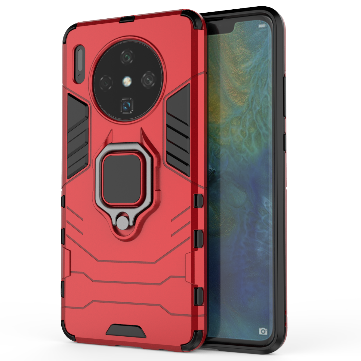 Huawei Mate 30 Rugged Tough Case Shockproof Hybrid Cover RED