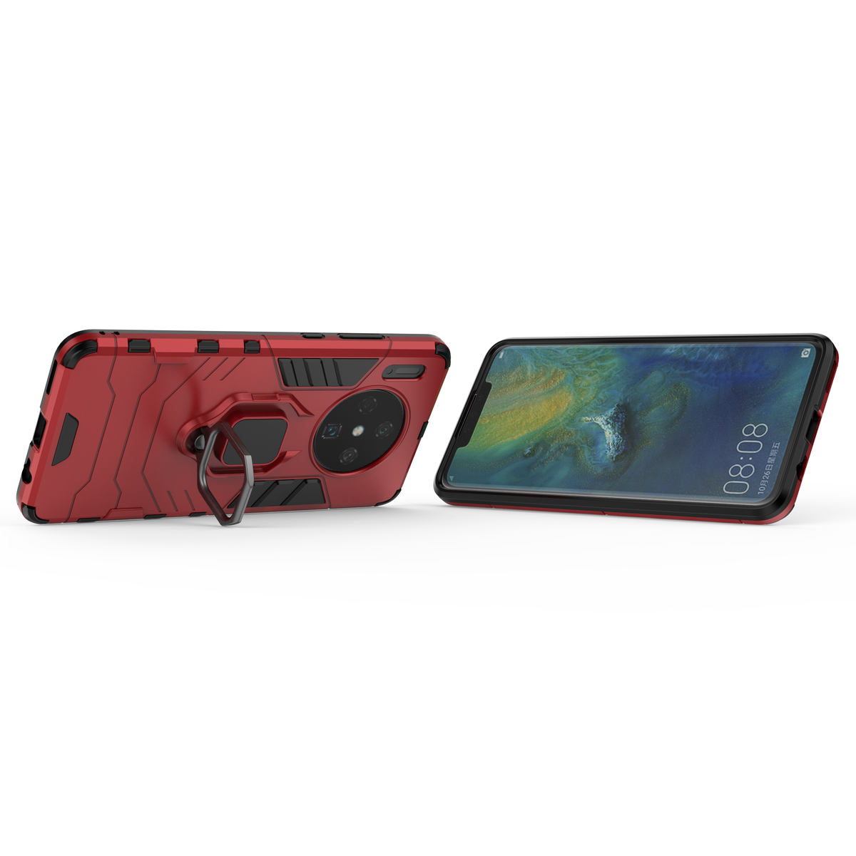 Huawei Mate 30 Rugged Tough Case Shockproof Hybrid Cover RED